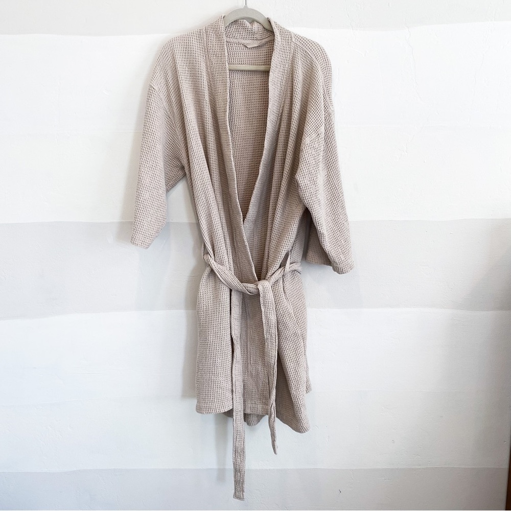 Tan Waffle Knit Robe